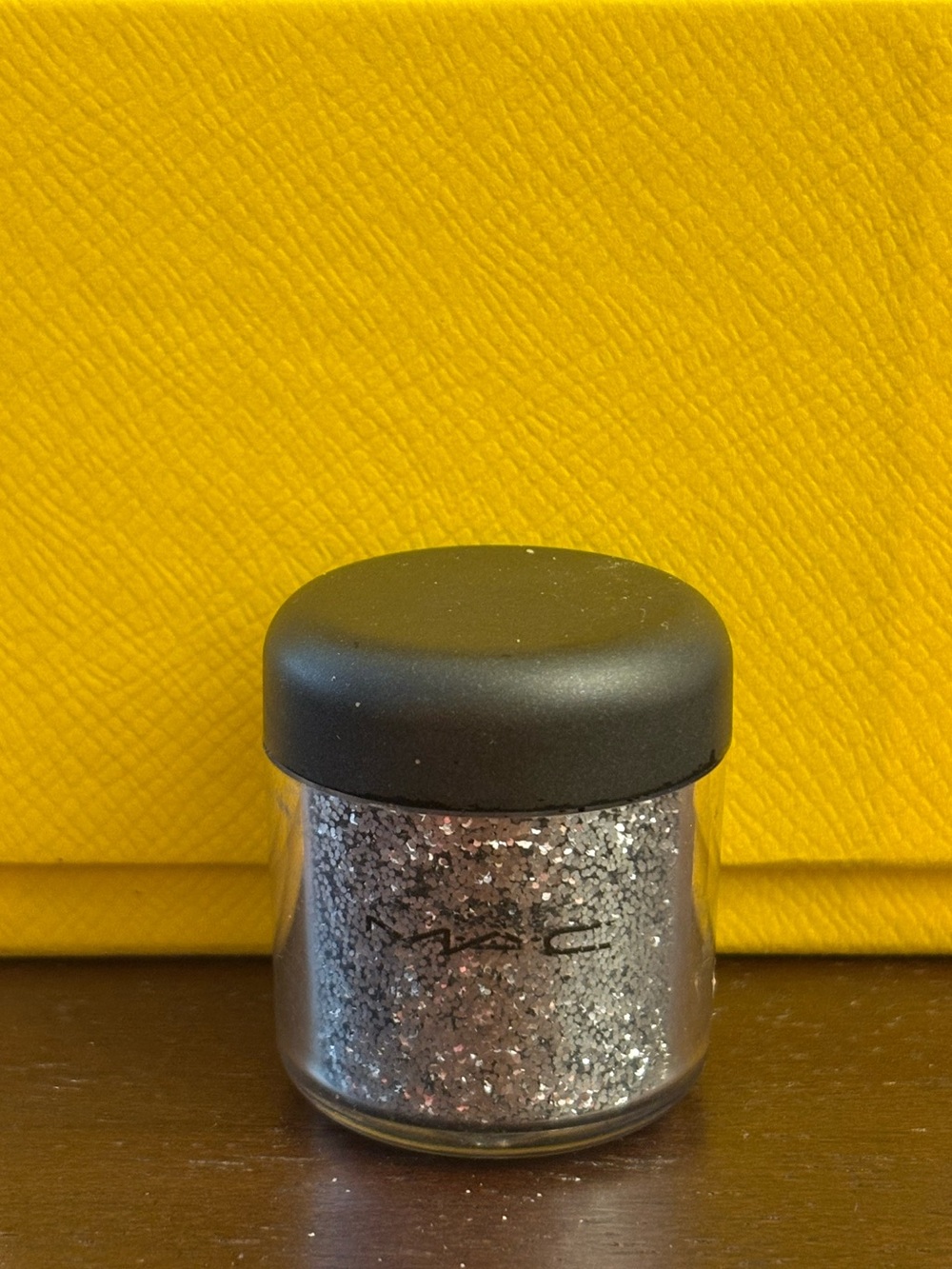 VINTAGE ORIGINAL MAC Cosmetic Glitter Jar in SILVER